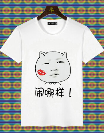 t恤男 创意个性男t恤搞怪恶搞笑带文字情侣衣服有字汉字暴走 闹哪样
