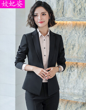 姣妃姿秋冬新品小西装女职业装女装套装韩版修身显瘦西服外套白领ol