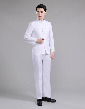 中山装男青年修身民国学生装毕业照演出服装班服伴郎服兄弟装中式