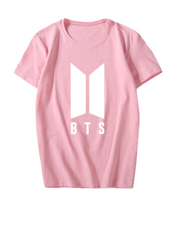 防弹少年团花样年华新专辑logo同款衣服周边应援男女短袖t恤夏 粉色