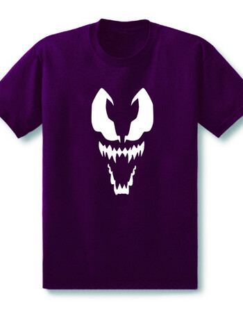 毒液蜘蛛侠 t恤 marvel 漫威t恤衫 venom男女情侣装t恤衫 紫色 2xl