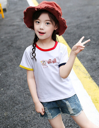 7女大童夏装短袖t恤2018儿童11上衣12小学生9女孩体恤15周岁6抖音同款