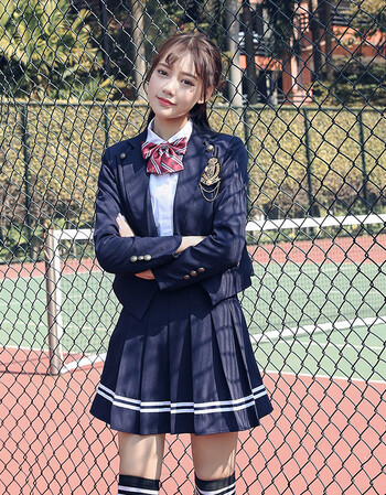 英伦学院风校服套装中学生jk制服韩国西装女秋冬韩版高中学生班服