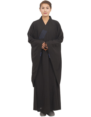 海青服僧服佛衣男海青禅修居士服女海清僧衣服和尚衣僧袍袈裟 黑色 41