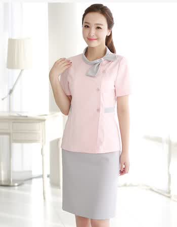 珂梵图韩版美容院美容师工作服纹绣美甲师服装夏装职业套装裙店长收银