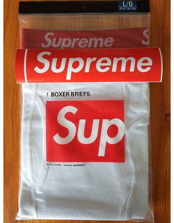 潮牌supreme 内裤 平角裤 短裤 四角裤 男女 白色(内裤) s