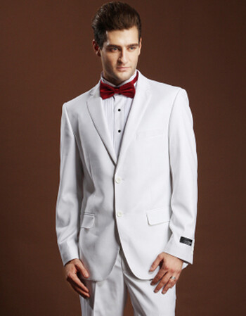 巴登堡 秋冬新款男士西装修身西服套装男圆领一扣亮黑/纯白色新郎结婚