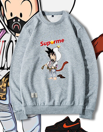 七龙珠孙悟空卫衣男潮牌卡通冬季套头联名加绒加厚动漫衣服外套ow商务