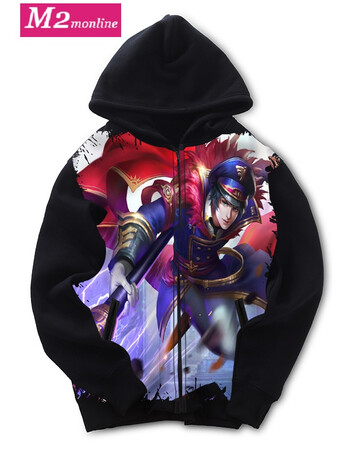 m2monline王者荣耀卫衣加绒秋冬装儿童3d印花上衣青少年中小学生外套