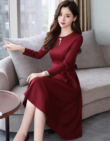 女装 连衣裙 染画(ranhua) 秋季女士长袖连衣裙2018新款春秋装气质