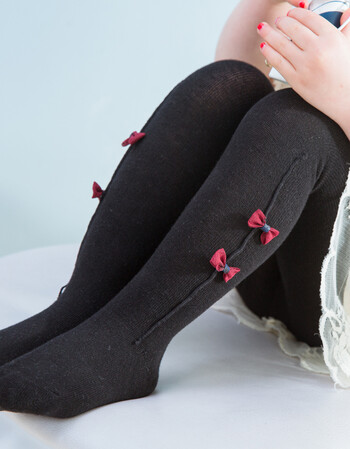 春秋儿童连裤袜女童外穿打底裤袜宝宝大pp开档裤袜婴儿袜连体袜 黑色