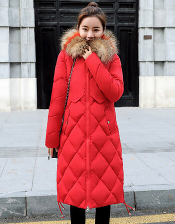 【冬上新】冬天来了给母亲妈妈买的羽绒棉袄子长款大衣大毛领女式外套