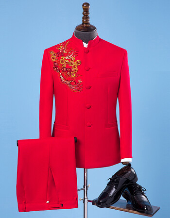 【新品促销】中山装套装男中国风演出服中式复古礼服舞台歌手主持人