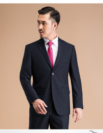 男士西服套装伴郎新郎结婚礼服 男休闲时尚修身商务绅士西装大码 藏