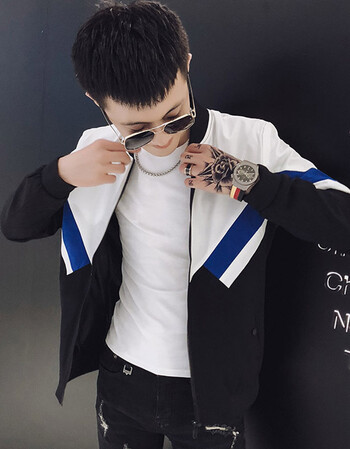 古莱登新款社会精神小伙长袖夹克男修身外套快手网红衣服秋季潮jk32