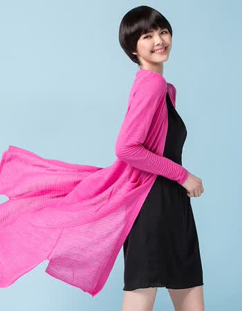 黄金杉超长开衫女春秋长衫夏天外搭针织衫中长款薄毛衣外套女过膝披衫