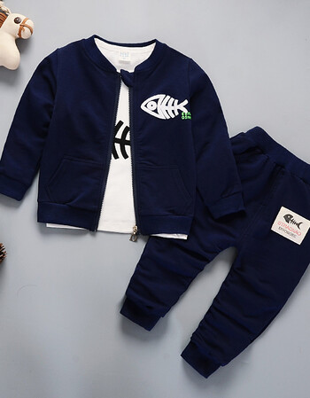 新款1到3岁男童装春装2至4周宝宝长袖三件套装5儿童男装0小男孩衣服