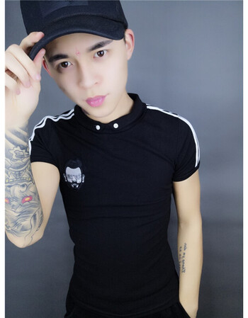 快手红人同款卫衣社会人韩版长袖t恤 精神小伙潮流男士打底衫 小人头