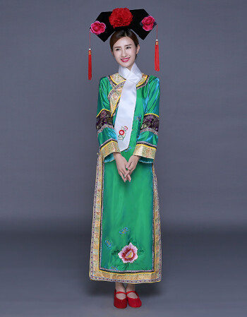 清朝还珠格格古装服装女古代衣服满族贵妃格格装改良宫廷演出服F款均码