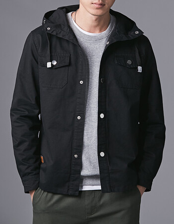 2018新款春装男士外套修身薄款夹克男韩版潮流帅气春秋季外衣? 黑色 m