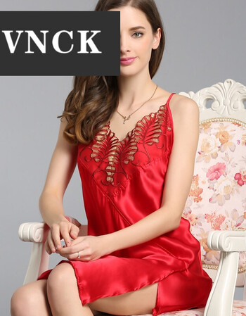 新款性感真丝睡衣女桑蚕丝露背深v蕾丝花边镂空家居服吊带睡裙 大红色