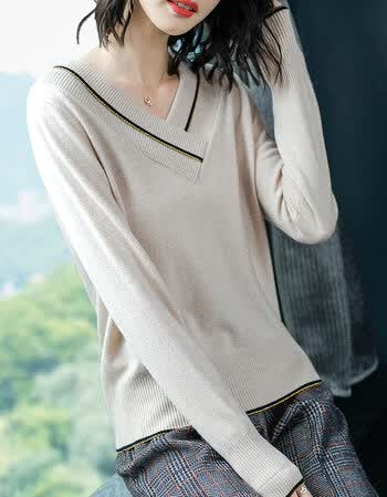 鸡心领毛衣女2018新款韩版短款宽松套头长袖秋冬百搭慵懒风打底衫