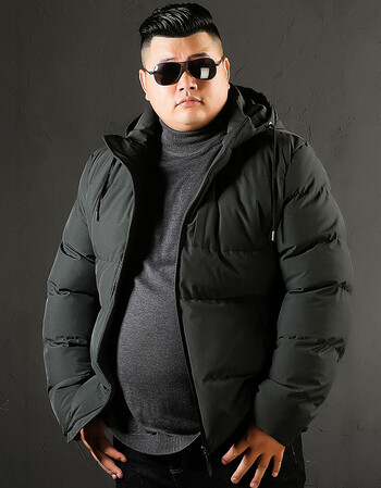 冬季胖子男短款棉衣加肥加大码中年宽松棉服肥佬连帽