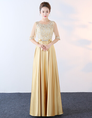 服女演出服长裙成人中老年大码优雅合唱团长款宴会晚礼服春 香槟色 量