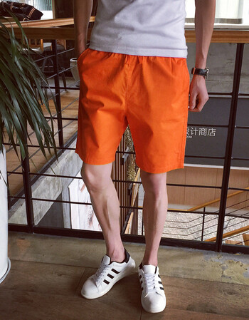 青少年 时尚休闲短裤 沙滩裤五分裤男lk4003yz 橙色 m