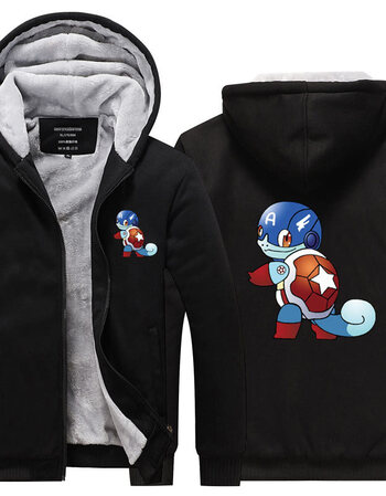 神奇衣服动漫游戏口袋妖怪二次元卫衣皮卡丘 黑色杰尼龟 6xl