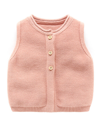 【京东优品】婴儿秋装背心新生儿针织开衫马夹男3个月女宝宝马甲春秋