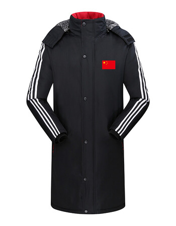 中国国家队训练足球运动员大衣男女儿童长款加厚体育冬训外套 7899加