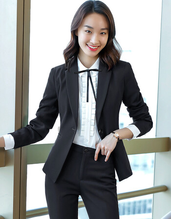 秋冬天房产公司置业顾问中介售楼部销售职业装西装套装女士工作服