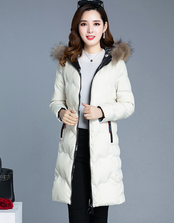 (京东优选)羽绒服女中长款加厚显瘦时尚羽绒棉服女中长款韩版大码修身