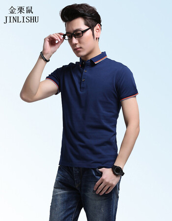 金栗鼠2018夏款polo衫男 情侣款休闲短袖t恤男女装 乌蓝色 xxxl