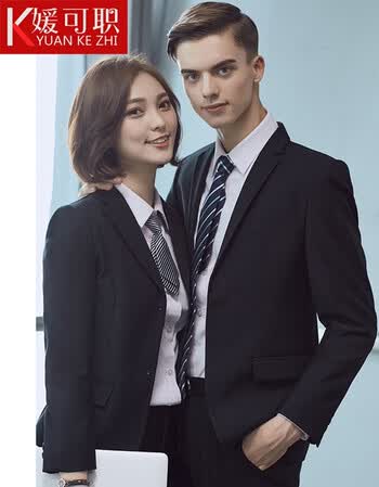 西装面试西服银行工作服 女款三件套(藏蓝色西装 西裤 白衬衫 送领带)