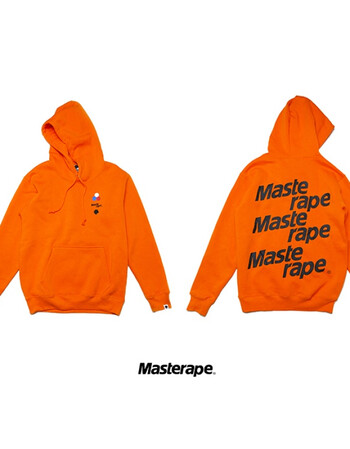 masterape 2017 新款连帽抓绒橙色卫衣男女帽衫潮 桔色 m