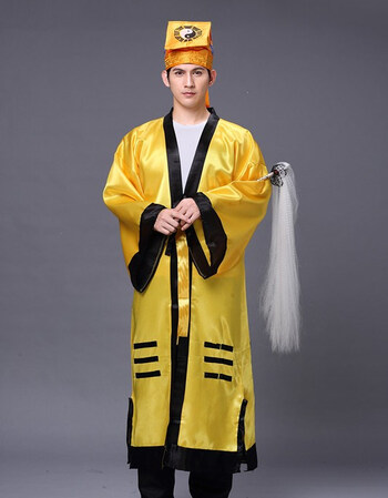 算命先生演出服装男道士道袍太极八卦衣吕洞宾拂尘武当山法师套装ssn