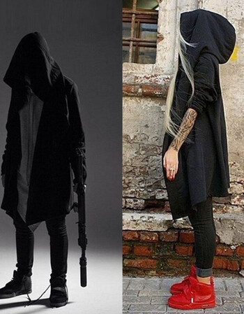 teaegg暗黑者同款巫师中长款大兜帽衫风衣刺客信条斗篷开衫大码男装