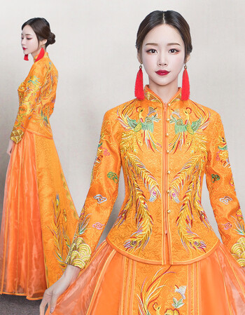 蔡梦琪新娘秀禾服龙凤褂2017新款结婚嫁衣中式婚礼礼服陈妍希同款婚纱