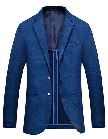 尾货秋冬新品男士西装商务休闲西服外套经典纯色男装单西 湖蓝色3n092