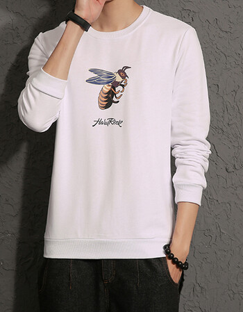 【京东配送】圆领卫衣卫衣男袖子小蜜蜂 p 白色 xl