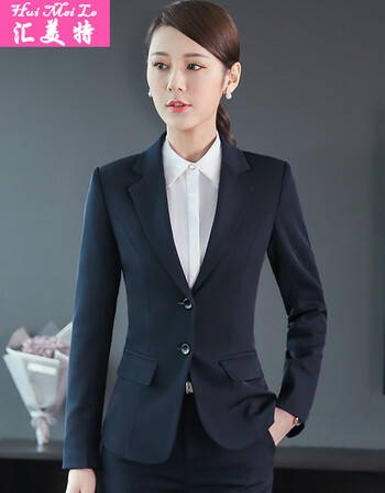 汇美特小西装女职业装韩版套装正装前台工作服秋装面试正装修身显瘦