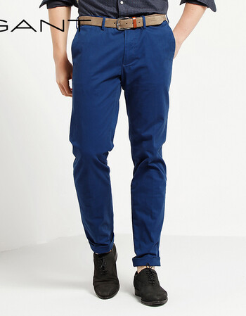 gant/甘特 男士休闲裤净色纯棉长裤 1913833 434-蓝色 50