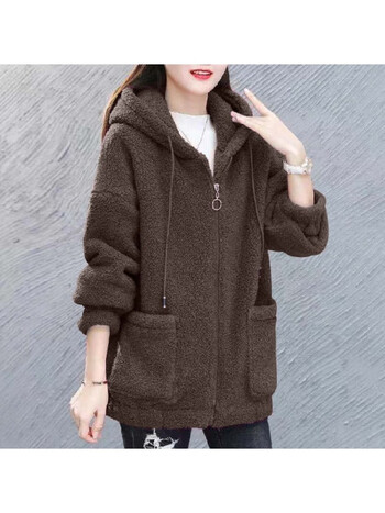 服饰内衣>女装>短外套>恒源祥(hyx)>恒源祥羊羔绒卫衣女加绒加厚2022