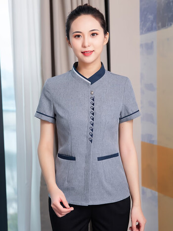 酒店宾馆客房清洁服务员工作服短袖女饭店医院物业大厦保洁员阿姨服装