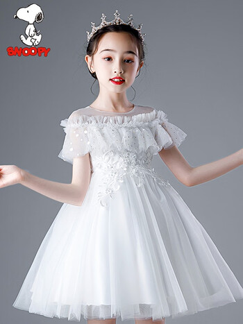史努比六一演出服公主裙女童夏季花童婚礼儿童连衣裙小女孩礼服纱裙