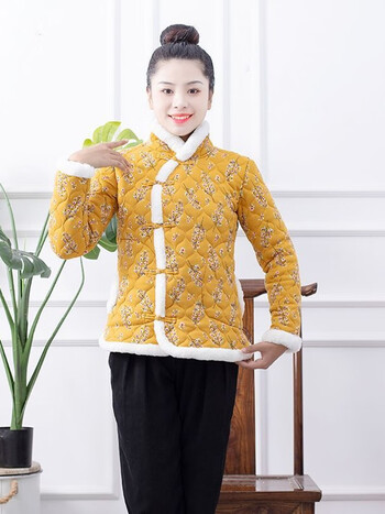 恒源祥集团旗下彩羊棉袄女旗袍冬款碎花袄新中式高档复古风翠花外穿