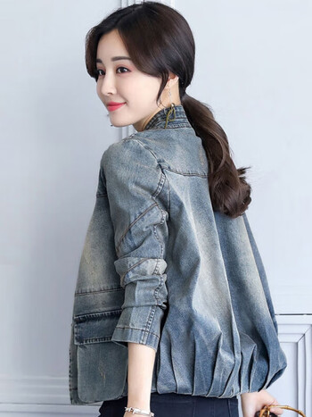 恋诗玛复古牛仔外套女韩版宽松学生网红ins牛仔服小个子女士牛仔衣