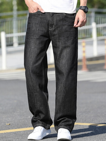 夏季薄款胖子休闲黑色超薄阔腿裤男士夏天纯棉男生加肥加大肥佬长裤子